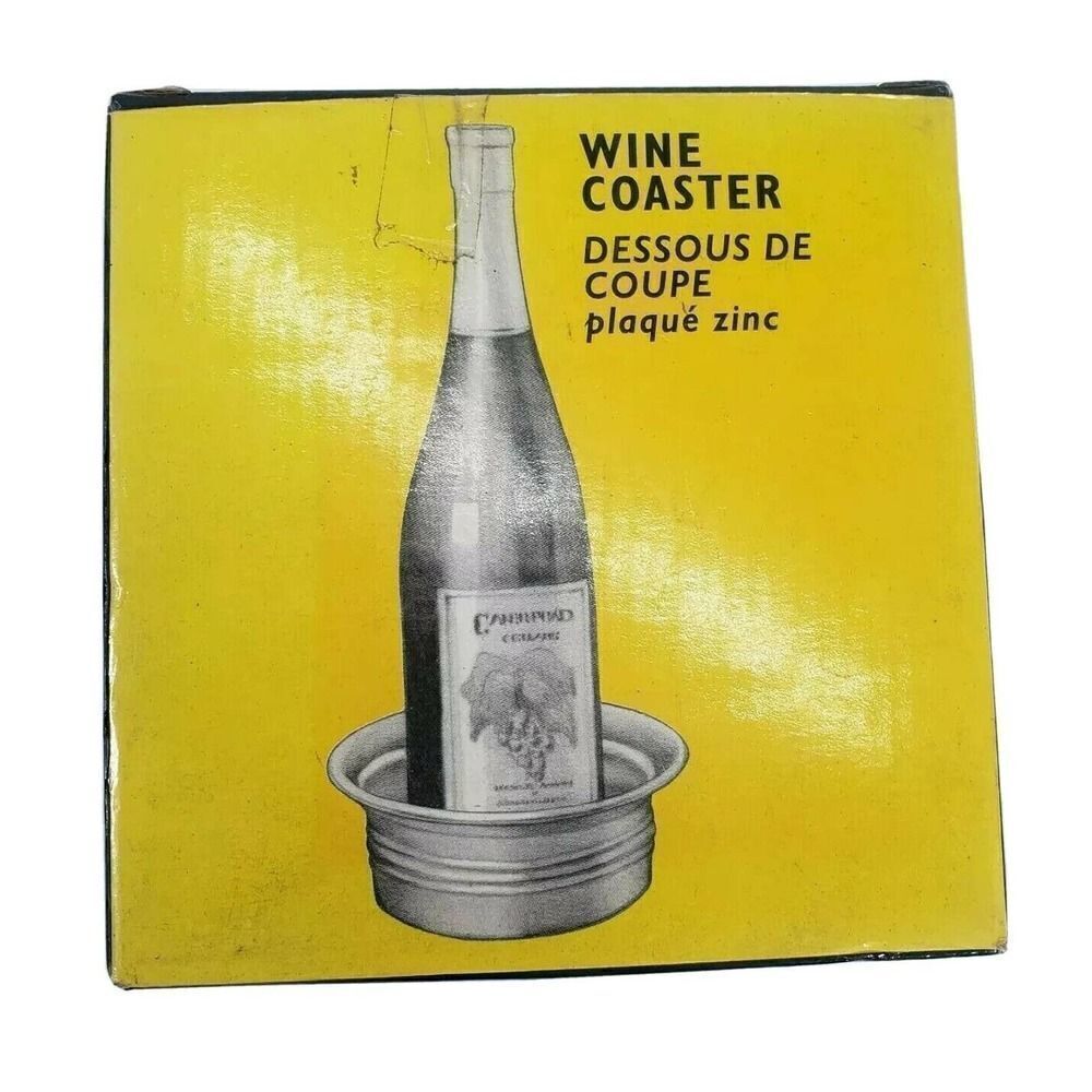RARE RESTORATION HARDWARE METAL WINE‎ Bottle COASTER NEW OLD STOCK Vintage